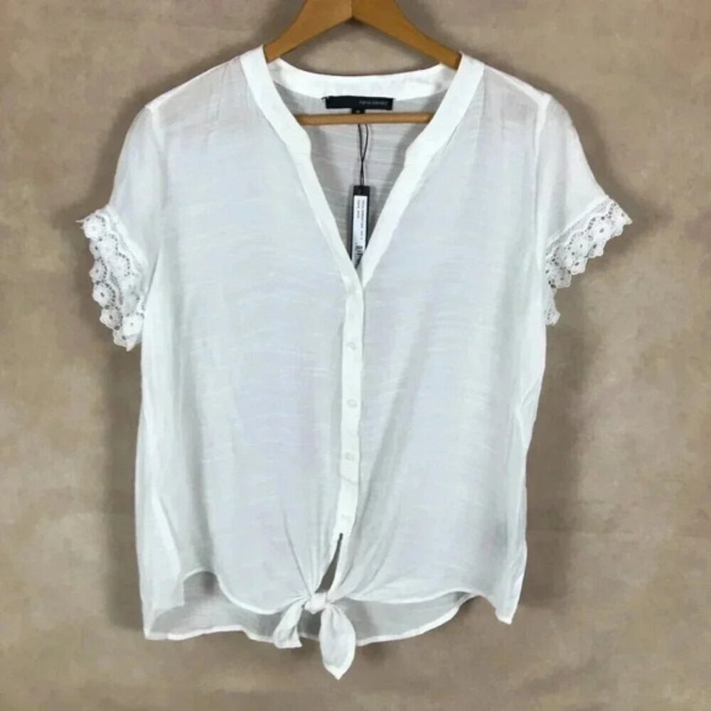Harve Benard White Button-Down Blouse